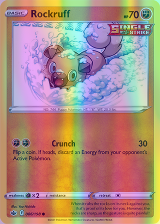 Rockruff - 086/198 (SWSH06) Common - Near Mint Reverse Holofoil