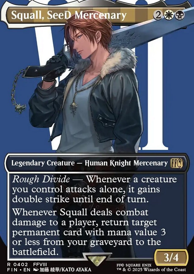 Squall, SeeD Mercenary [ #0402 Borderless Alternate Art ] (FIN-R)