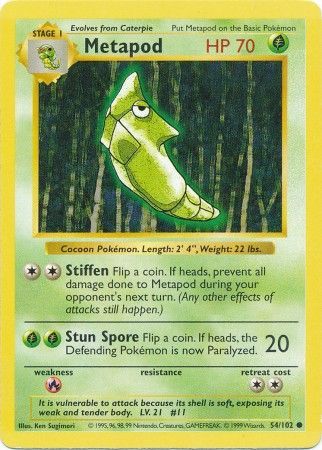 Metapod - 054/102 (BSS) Common - Near Mint Unlimited