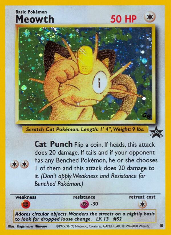 Meowth (10) Promo WoTC Foil - Moderate Play