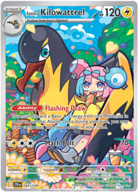Iono's Kilowattrel - 163/159 (JTG) Illustration Rare