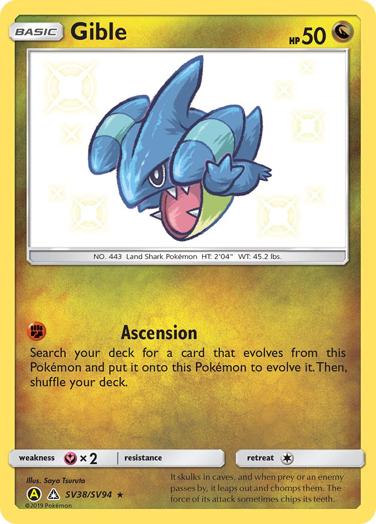 Gible - SV38/SV94 (HIF:SV) Shiny Holo Rare - Near Mint Holofoil