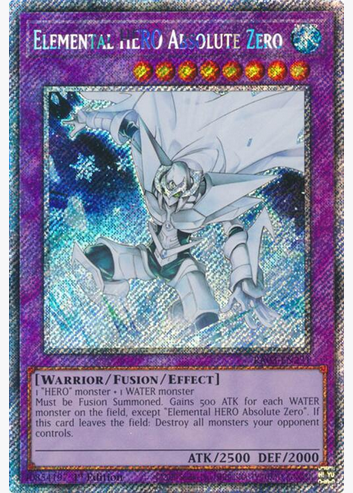 Elemental HERO Absolute Zero (RA03-EN231) Platinum Secret Rare - Light Play 1st Edition