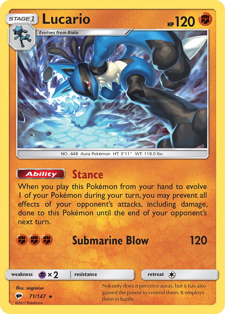 Lucario - 071/147 (SM:BUS) Holo Rare - Near Mint Holofoil