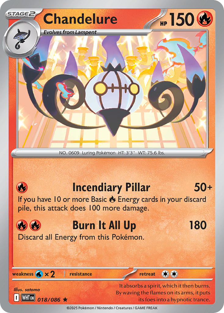 Chandelure (Master Ball Pattern) - 018/086 (WHT) Rare