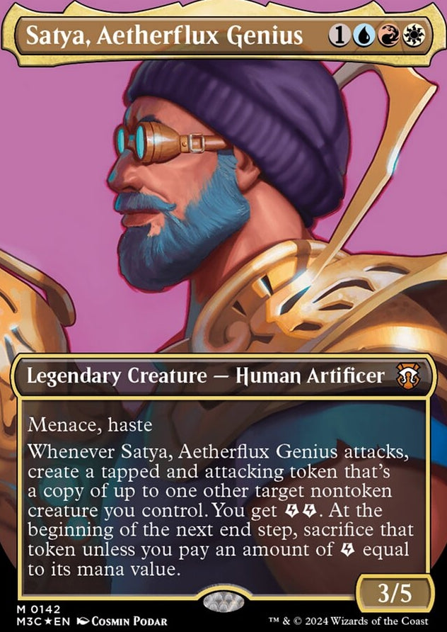 Satya, Aetherflux Genius [#0142 Borderless Profile Ripple Foil] (M3C-M)