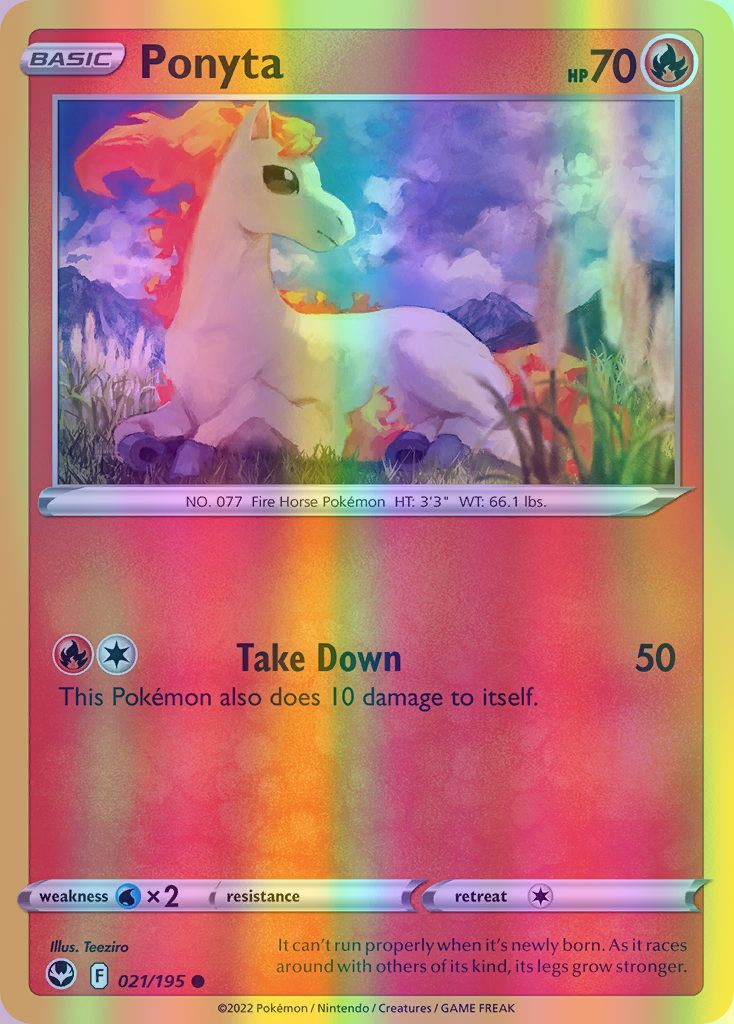 Ponyta - 021/195 (SWSH12) Common - Near Mint Reverse Holofoil