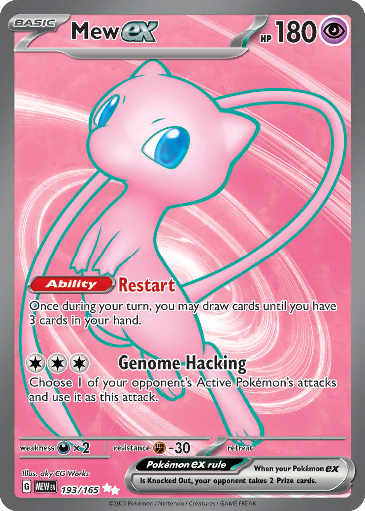 Mew ex - 193/165 (MEW) Ultra Rare - Light Play Holofoil