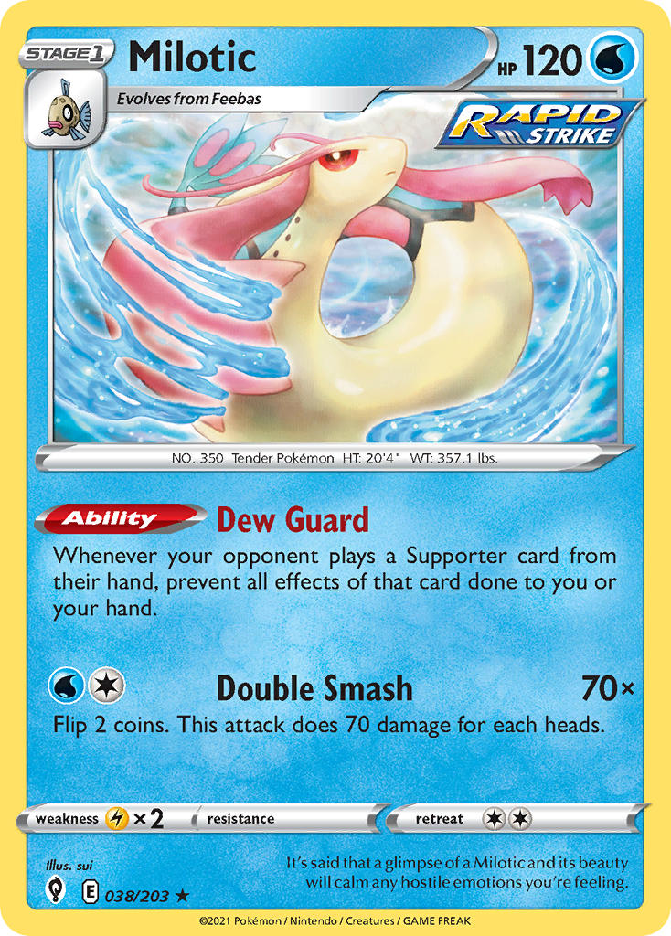 Milotic - 038/203 (SWSH07) Rare - Near Mint