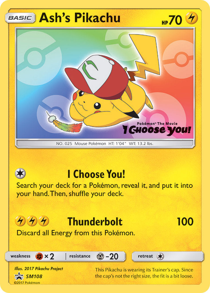 Ash's Pikachu - SM108 (SM:PR) Promo - Moderate Play