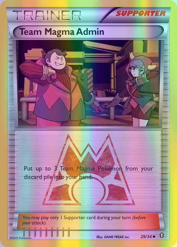 Team Magma Admin - 029/034 (DCR) Uncommon - Near Mint Reverse Holofoil