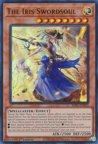 The Iris Swordsoul (RA01-EN023) Prismatic Ultimate Rare - Near Mint 1st Edition