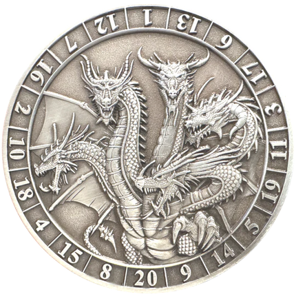 Dice Coin d20 Five-Headed Dragon
