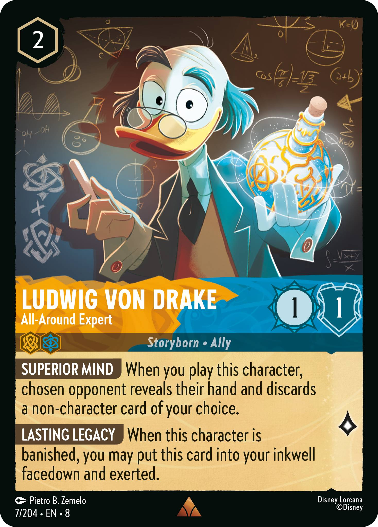 Ludwig Von Drake - All-Around Expert (Reign of Jafar - 007/204 ) Rare