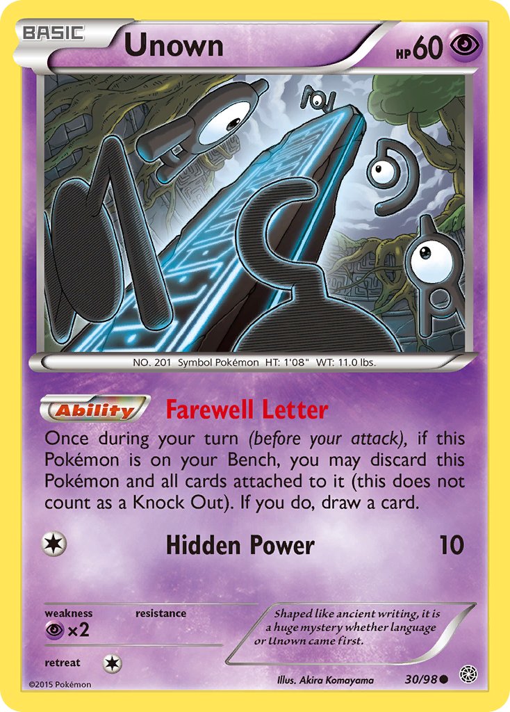 Unown - 030/098 (AOR) Common - Near Mint