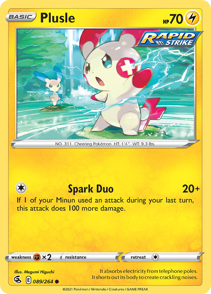 Plusle - 089/264 (SWSH08) Common - Near Mint