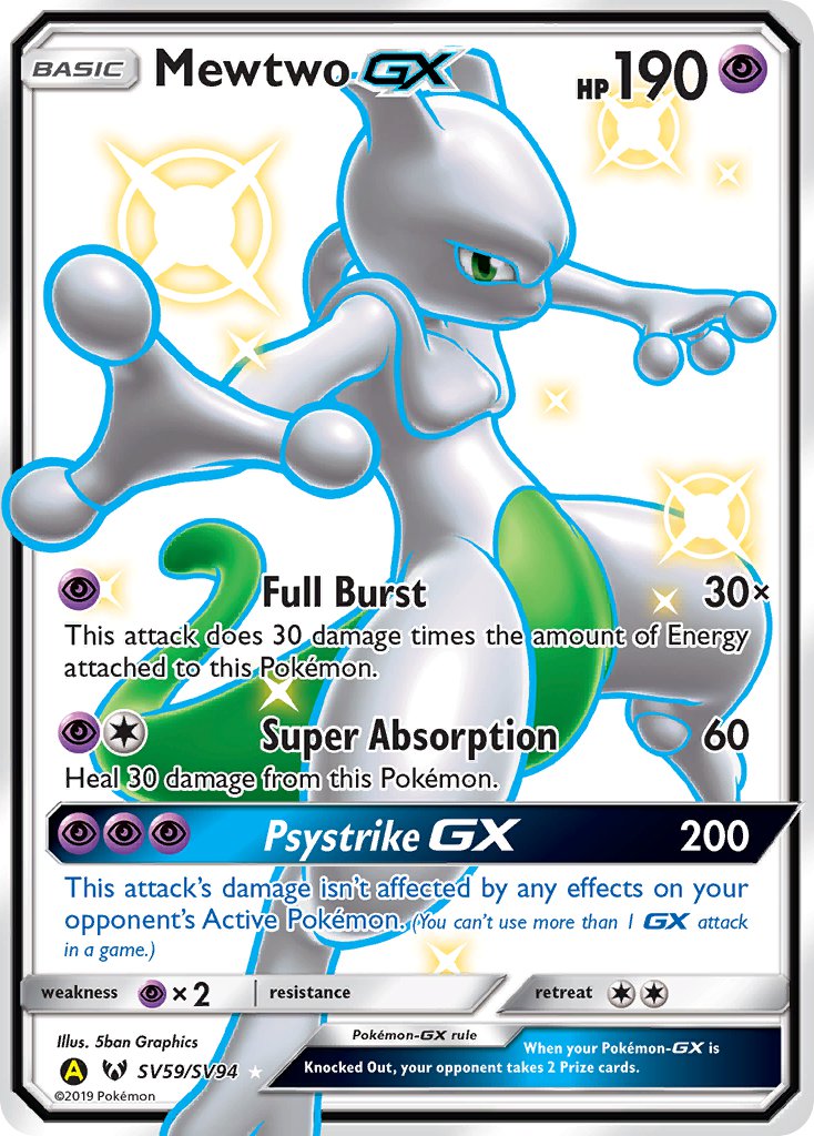 Mewtwo GX - SV59/SV94 (HIF:SV) Shiny Holo Rare - Near Mint Holofoil