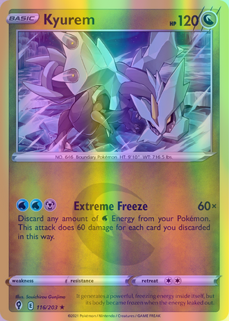 Kyurem - 116/203 (SWSH07) Holo Rare - Near Mint Reverse Holofoil