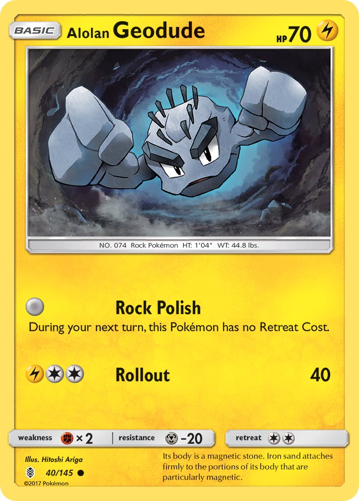 Alolan Geodude - 040/145 (SM:GRI) Common - Near Mint