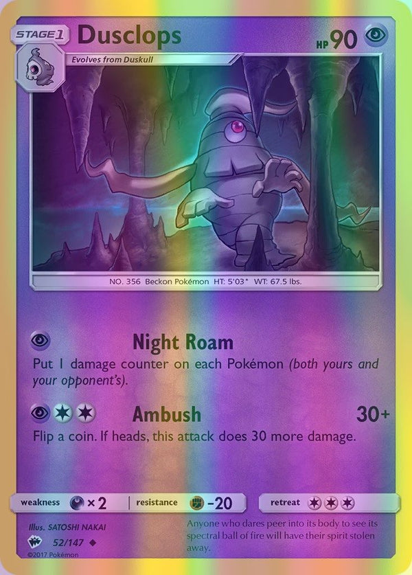 Dusclops - 052/147 (SM:BUS) Uncommon - Near Mint Reverse Holofoil