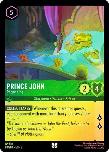 Prince John - Phony King (Into the Inklands 083/204) Uncommon - Near Mint Cold Foil