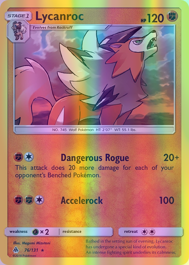 Lycanroc - 076/131 (FLI) Rare - Near Mint Reverse Holofoil