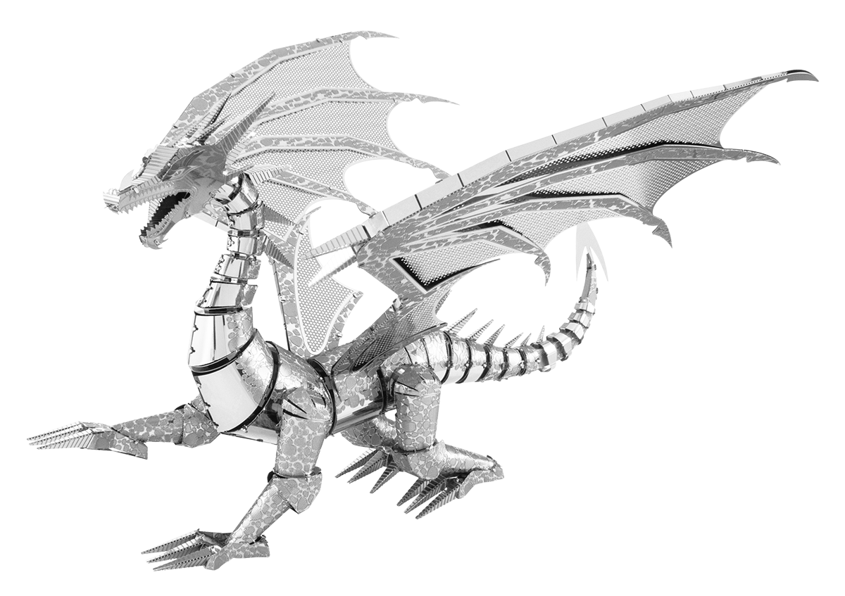 Metal Earth - Premium Series Silver Dragon Steel Model Kit