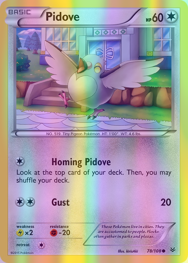 Pidove - 078/108 (ROS) Common - Near Mint Reverse Holofoil