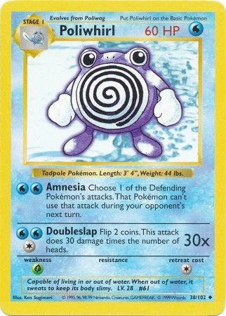 Poliwhirl - 038/102 (BSS) Uncommon - Near Mint Unlimited