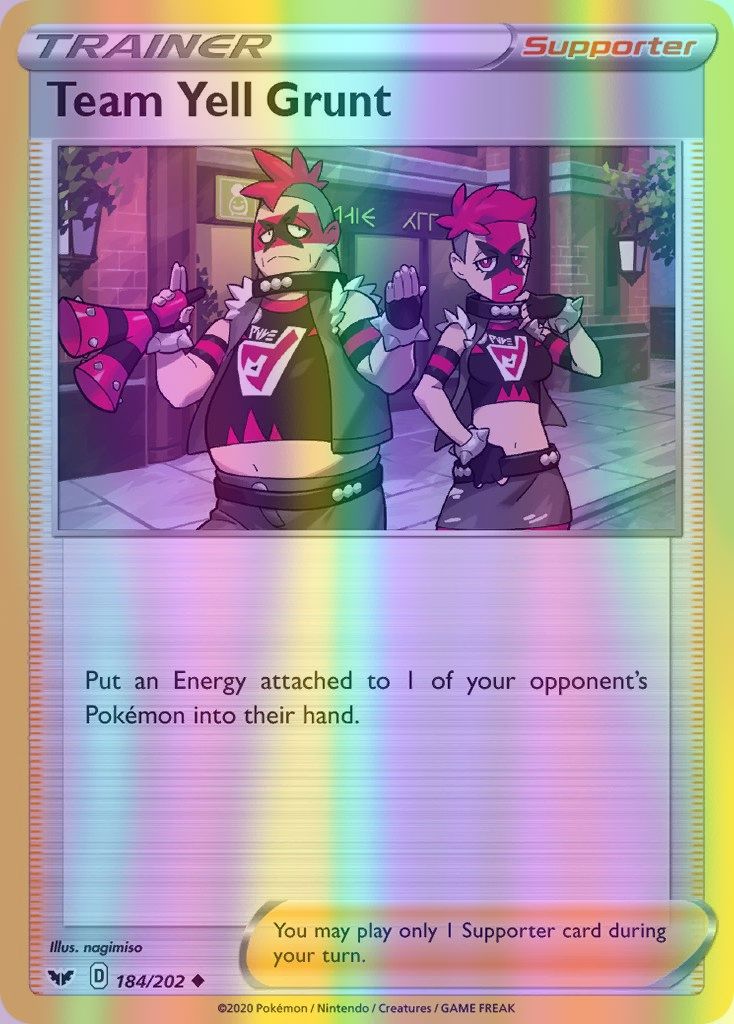 Team Yell Grunt - 184/202 (SWSH01) Uncommon - Near Mint Reverse Holofoil