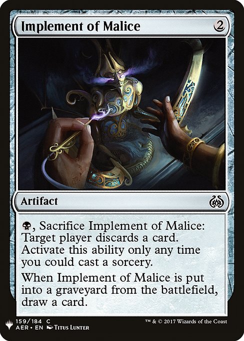 Implement of Malice [Mystery Booster #1597] (AER-C)