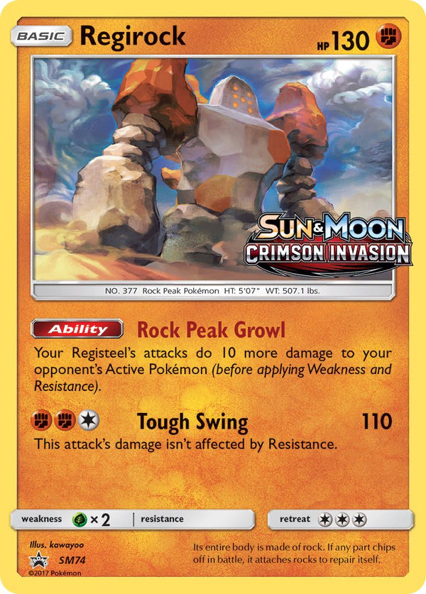 Regirock (Prerelease) - SM74 (SM:PR) Promo - Near Mint Holofoil