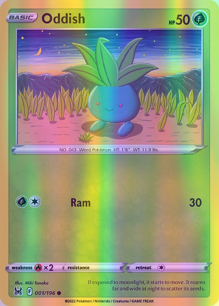 Oddish - 001/196 (SWSH11) Common - Near Mint Reverse Holofoil
