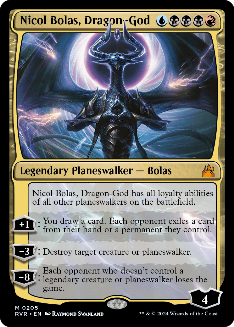 Nicol Bolas, Dragon-God [#0205] (RVR-M-FOIL) - Lightly Played