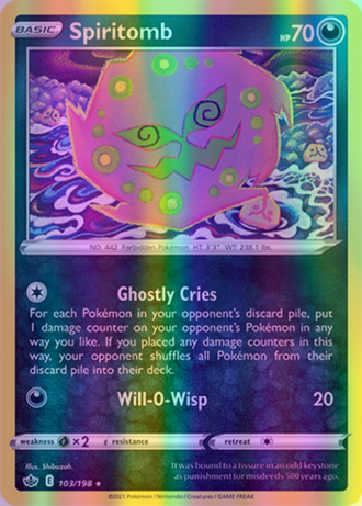 Spiritomb - 103/198 (SWSH06) Rare - Near Mint Reverse Holofoil