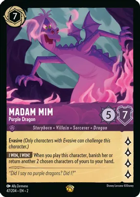 Madam Mim - Purple Dragon (Rise of the Floodborn 47/204) Legendary - Near Mint