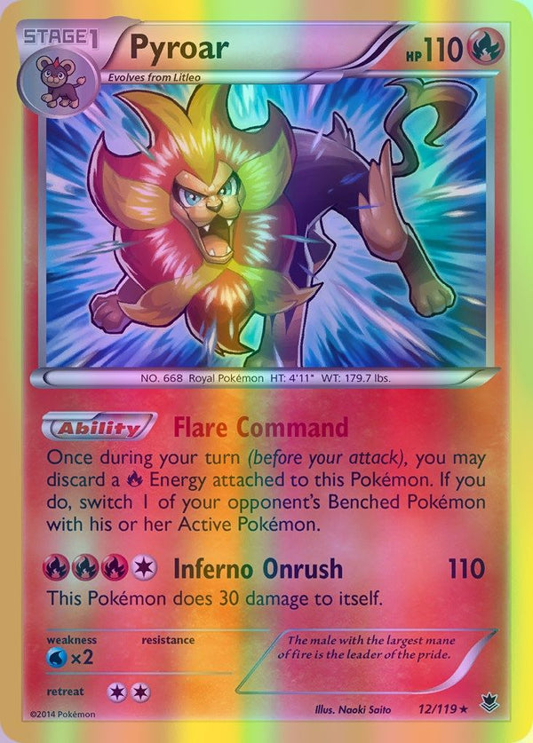 Pyroar - 012/119 (PHF) Holo Rare - Near Mint Reverse Holofoil