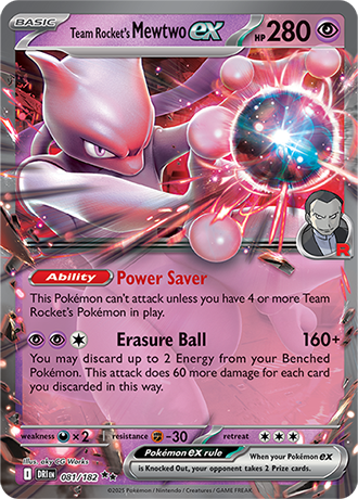 Team Rocket's Mewtwo ex - 081/182 (DRI) Double Rare