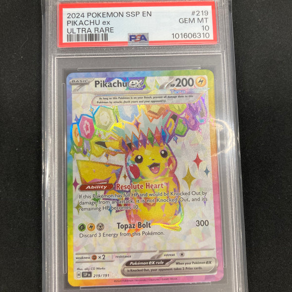 2024 ピカチュウ ex PSA9 ULTRA RARE 2024 Pokemon Japanese Sv8-super Electric Breaker 122 Pikachu Ex
