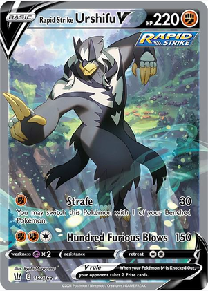 Rapid Strike Urshifu V (Alternate Full Art) - 153/163 (SWSH05) Ultra Rare - Light Play Holofoil