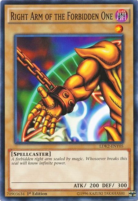 Right Arm of the Forbidden One (LDK2-ENY05) Common - Near Mint Unlimited