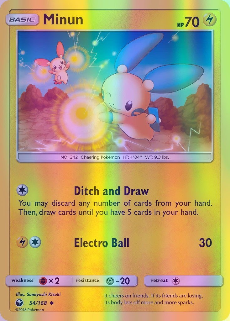 Minun - 054/168 (CES) Uncommon - Near Mint Reverse Holofoil
