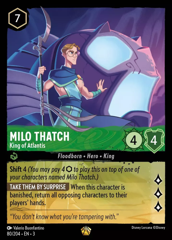 Milo Thatch - King of Atlantis (Into the Inklands 080/204) Legendary - Near Mint