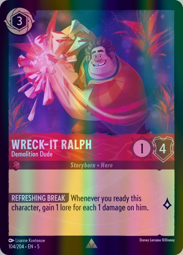 Wreck-It Ralph - Demolition Dude (Shimmering Skies 104/204) Rare - Near Mint Cold Foil