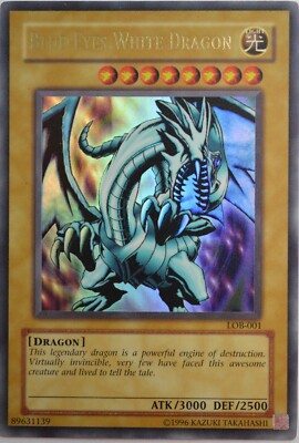 Blue-Eyes White Dragon (LOB-001) Unlimited - Moderate Play