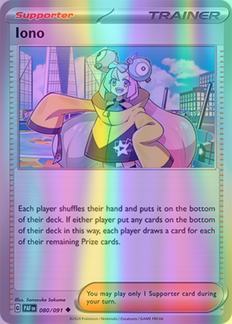 Iono - 080/091 (PAF) Uncommon - Near Mint Reverse Holofoil