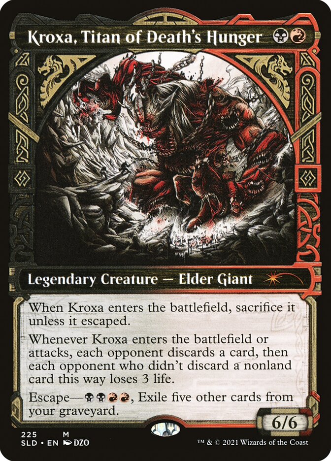 Kroxa, Titan of Death's Hunger [#225] (SLD-M-FOIL) Moderate Play