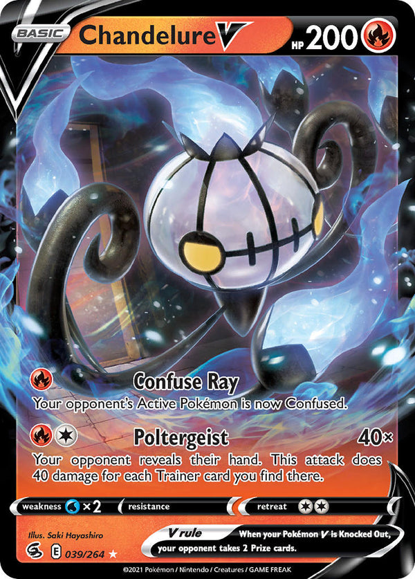 Chandelure V - 039/264 (SWSH08) Ultra Rare - Near Mint Holofoil