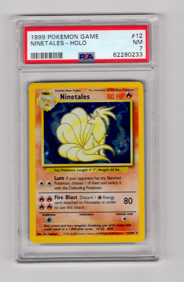 Ninetales - 012/102 (BS) Holo Rare - Unlimited Light Play Holofoil (Graded - PSA 7)