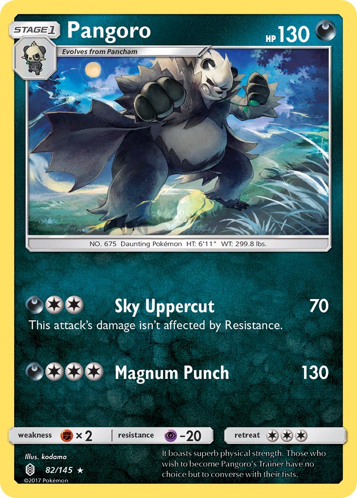 Pangoro - 082/145 (SM:GRI) Rare - Near Mint